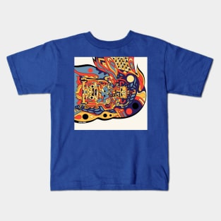 mayan alien astronaut with mandala patterns ecopop Kids T-Shirt